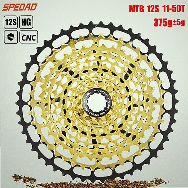 12 Speed MTB Freewheel 11-50T Mountain Bike Cassette CNC Gold For Shimano HG
