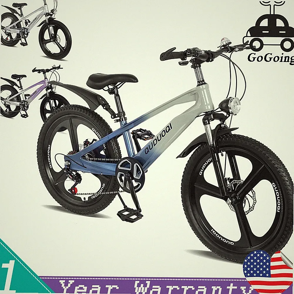 20in Mountain Bike 7-Speed Bicycle w/ One-Piece Wheels MTB for Ages 8–12