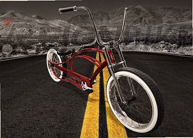 26" Stretch Beach Cruiser Bike Fat Tires High Rise Handlebars Single Speed Bike