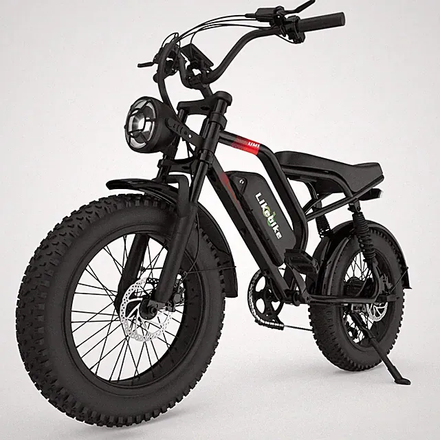 Electric Bike for Adult 1500W Peak 32 MPH 20'' Fat Tire Off-road Mountain Ebike