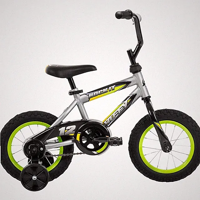 Huffy 12" Rock It Kids' Bike, Fits Riders 37" - 42", Gray/Green, Youth, Boys