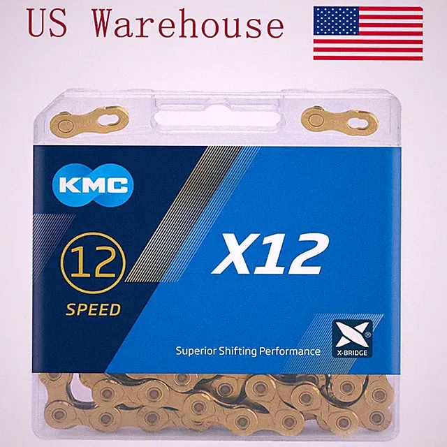 KMC 12 Speed 126L X12 Ti-N Gold MTB Bicycle Road Bike Chain For Shimano SRAM US